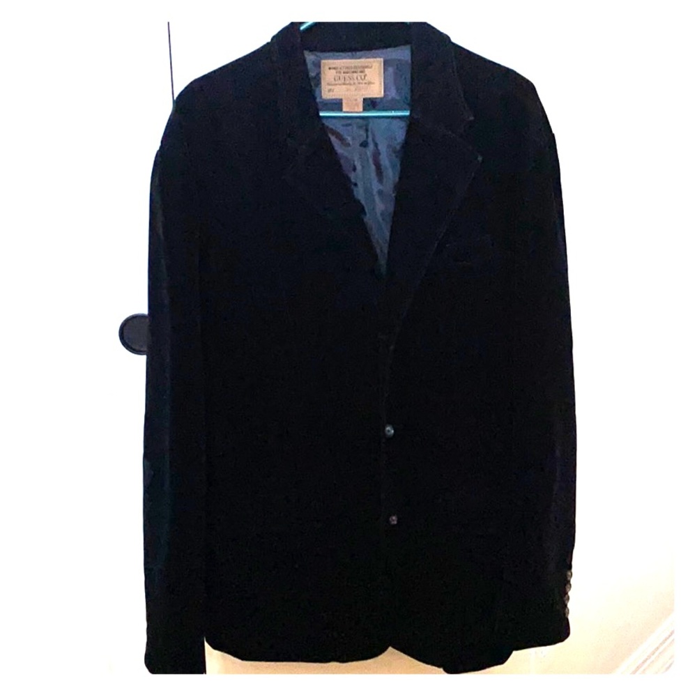 Guess Black Velvet Sport Coat/Blazer
